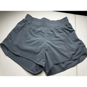 Lululemon Hotty Hot High-Rise Lined Short 4 Inch Grey Blue LW7DJKS Size 6